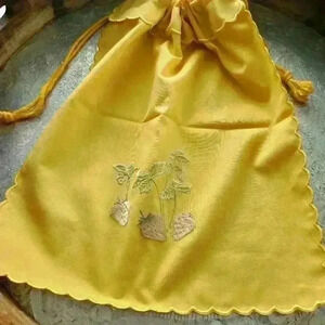 Hand-embroidered  cotton bag